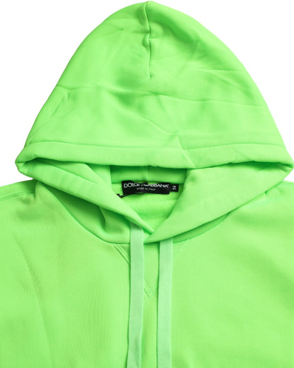Dolce & Gabbana Neon Green Hooded Top Pullover Sweater