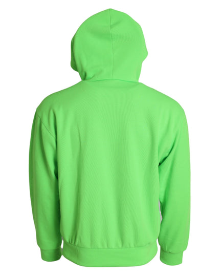 Dolce & Gabbana Neon Green Hooded Full Zip Top Sweater