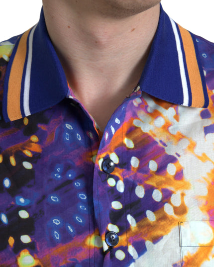 Dolce & Gabbana Multicolor Luminarie Print Cotton Casual Shirt