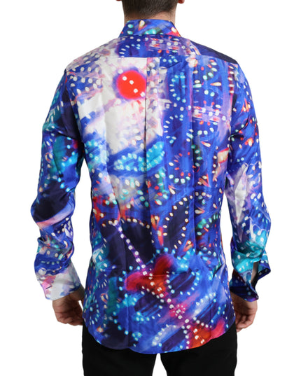 Dolce & Gabbana Purple Luminarie Silk Slim MARTINI Shirt