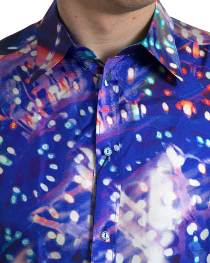 Dolce & Gabbana Purple Luminarie Silk Slim MARTINI Shirt
