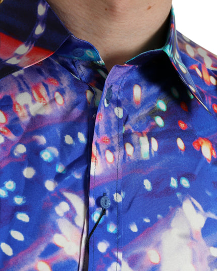 Dolce & Gabbana Purple Luminarie Silk Slim MARTINI Shirt