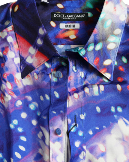 Dolce & Gabbana Purple Luminarie Silk Slim MARTINI Shirt