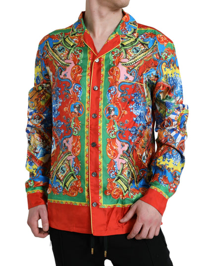 Dolce & Gabbana Multicolor Patterned Button Down Casual Shirt