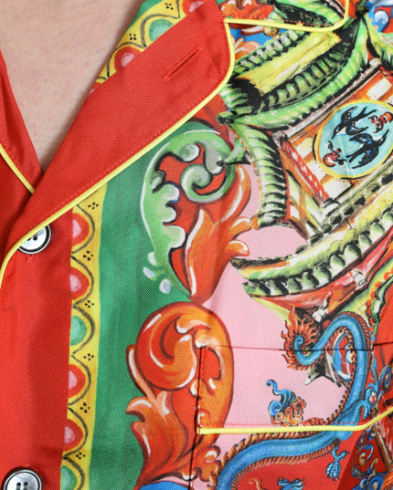 Dolce & Gabbana Multicolor Patterned Button Down Casual Shirt