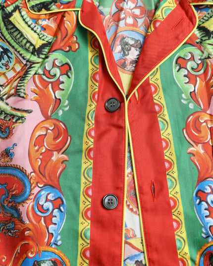 Dolce & Gabbana Multicolor Patterned Button Down Casual Shirt