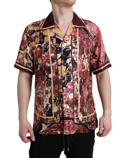 Dolce & Gabbana Multicolor Button Down Silk Shirt