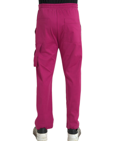 Dolce & Gabbana Pink Logo Cargo Cotton Jogger Sweatpants Pants