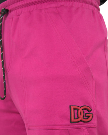 Dolce & Gabbana Pink Logo Cargo Cotton Jogger Sweatpants Pants