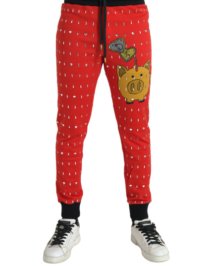 Dolce & Gabbana Red Year Of The Pig Jogger Sweatpants Pants
