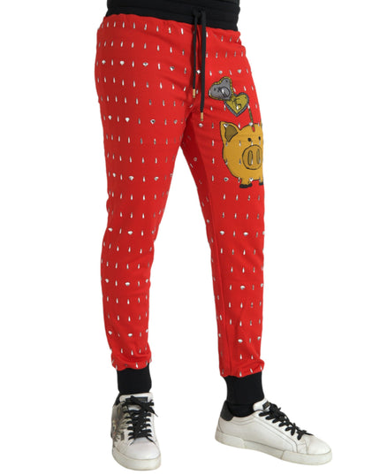 Dolce & Gabbana Red Year Of The Pig Jogger Sweatpants Pants