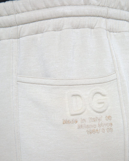 Dolce & Gabbana Off White Viscose Cargo Jogger Sweatpants Pants