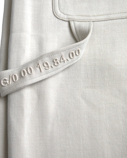 Dolce & Gabbana Off White Viscose Cargo Jogger Sweatpants Pants