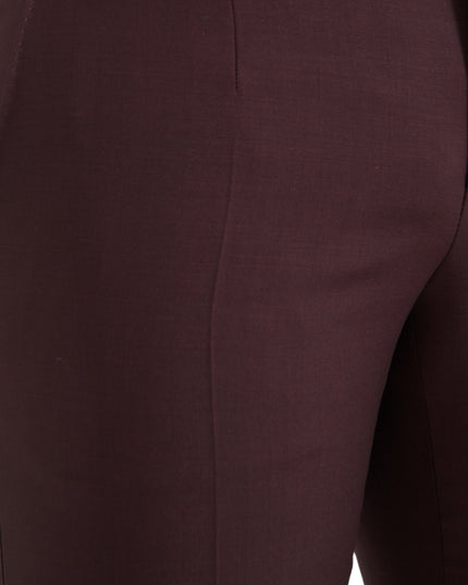 Dolce & Gabbana Maroon Wool Men Slim Fit Dress Pants
