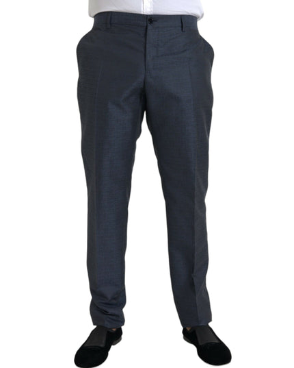 Dolce & Gabbana Blue Wool Men Skinny Dress Pants