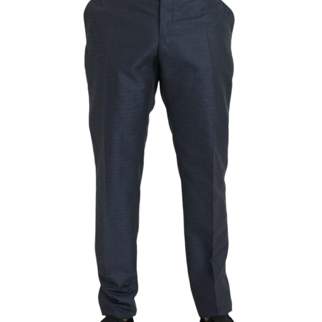 Dolce & Gabbana Blue Wool Men Skinny Dress Pants