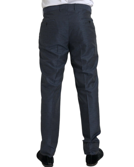 Dolce & Gabbana Blue Wool Men Skinny Dress Pants