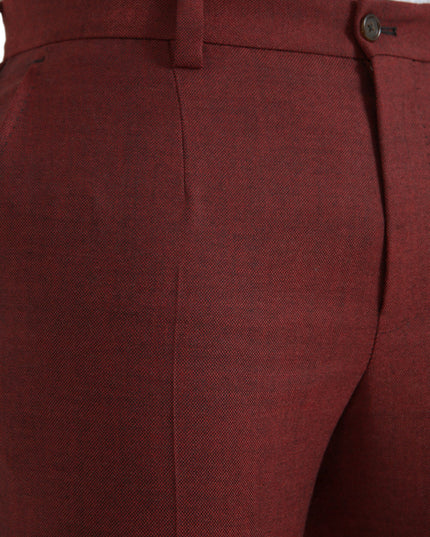 Dolce & Gabbana Maroon Wool Men Skinny Dress Pants