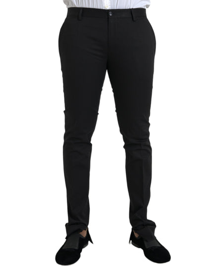 Dolce & Gabbana Black Cotton Stretch Skinny Dress Pants