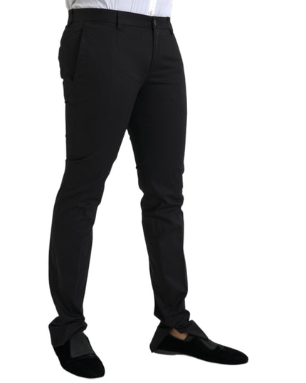 Dolce & Gabbana Black Cotton Stretch Skinny Dress Pants
