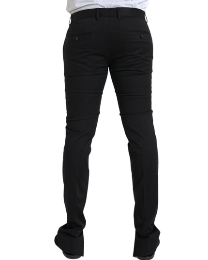 Dolce & Gabbana Black Cotton Stretch Skinny Dress Pants