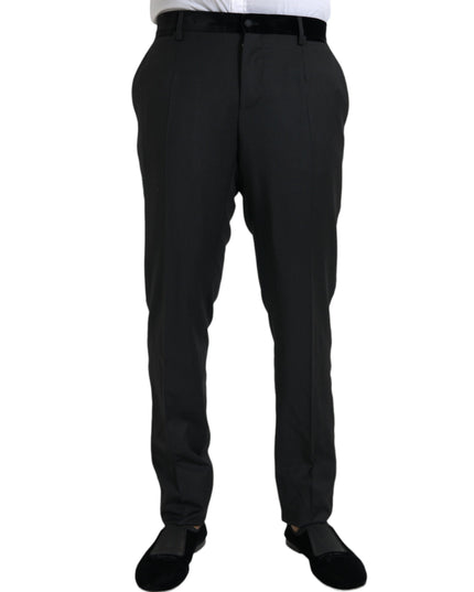 Dolce & Gabbana Black Silk Men Skinny Dress Pants