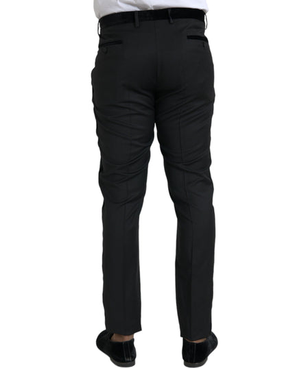 Dolce & Gabbana Black Silk Men Skinny Dress Pants