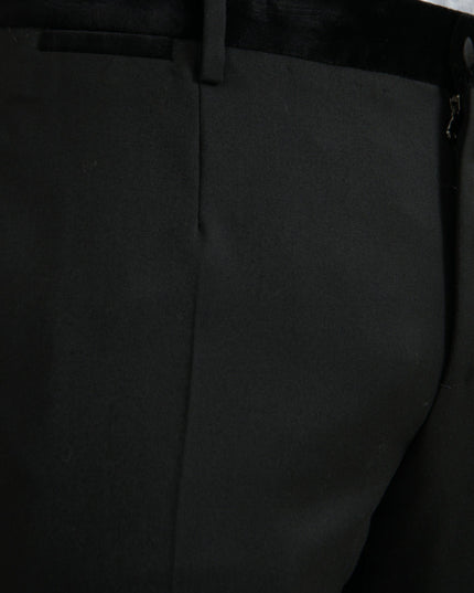 Dolce & Gabbana Black Silk Men Skinny Dress Pants