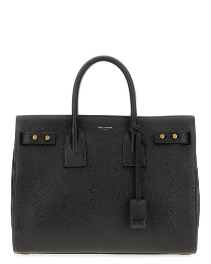 Saint Laurent Black Calf Leather Sac De Jour Handbag