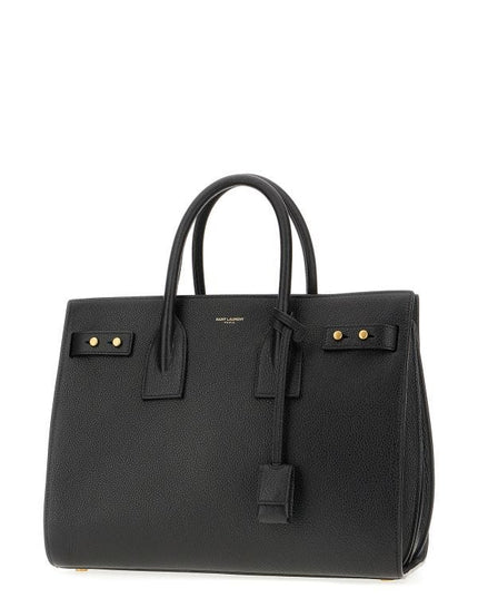 Saint Laurent Black Calf Leather Sac De Jour Handbag