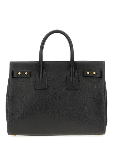 Saint Laurent Black Calf Leather Sac De Jour Handbag