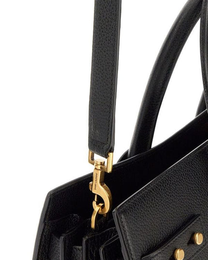 Saint Laurent Black Calf Leather Sac De Jour Handbag