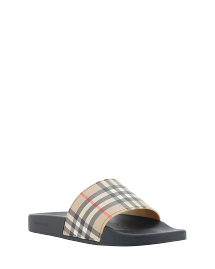 Burberry Brown Rubber Slides Sandals