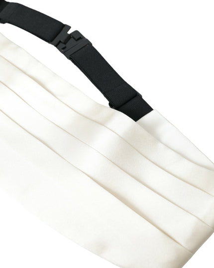 Dolce & Gabbana White Men Wide Waist Silk Belt Cummerbund
