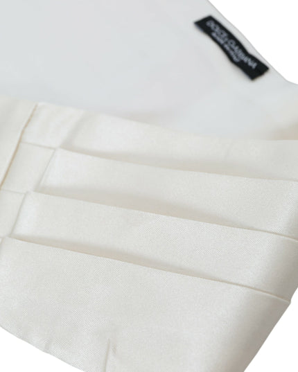 Dolce & Gabbana White Men Wide Waist Silk Belt Cummerbund