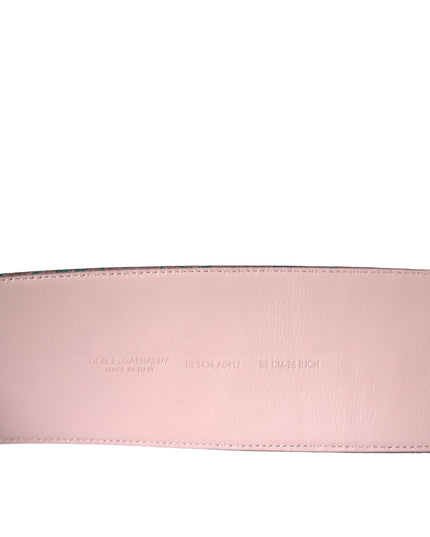 Dolce & Gabbana Multicolor Floral Jacquard Lurex Gold Buckle Belt