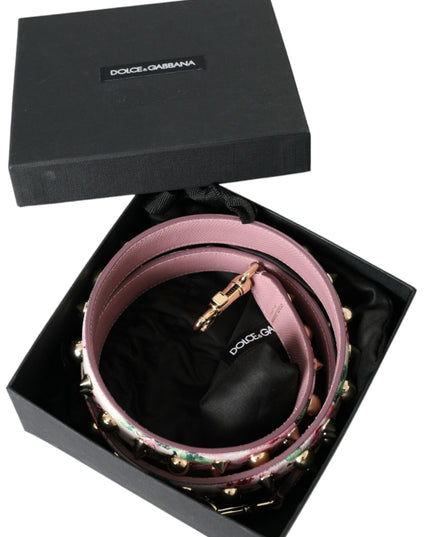 Dolce & Gabbana Pink Floral Handbag Accessory Shoulder Strap