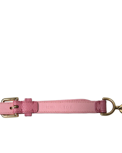 Dolce & Gabbana Pink Leather Crystal Chain Embellished Belt