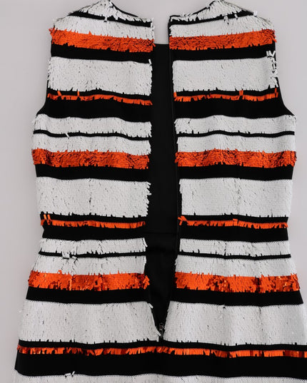 Dolce & Gabbana Multicolored Striped Sequined Stretch Dress