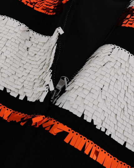 Dolce & Gabbana Multicolored Striped Sequined Stretch Dress