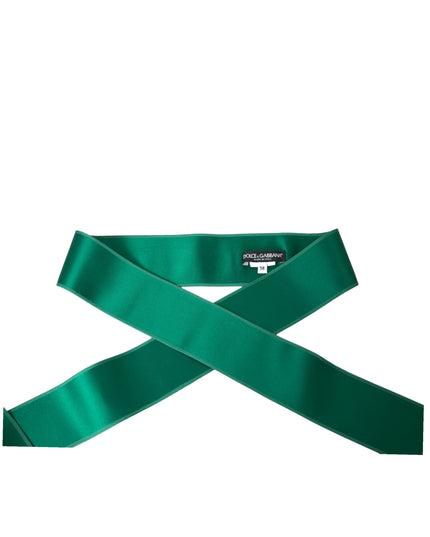Dolce & Gabbana Green Silk Satin Waist Women Belt