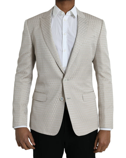 Dolce & Gabbana Beige MARTINI Single Breasted Coat Blazer