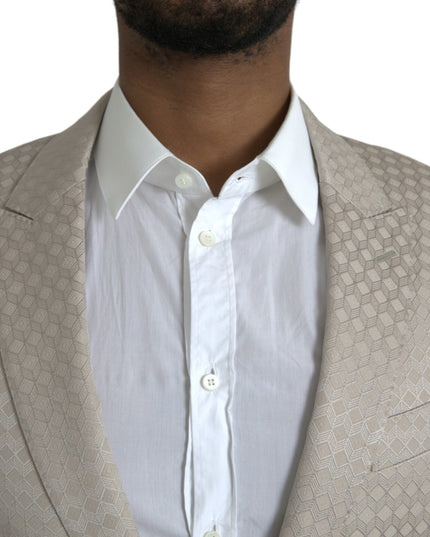 Dolce & Gabbana Beige MARTINI Single Breasted Coat Blazer