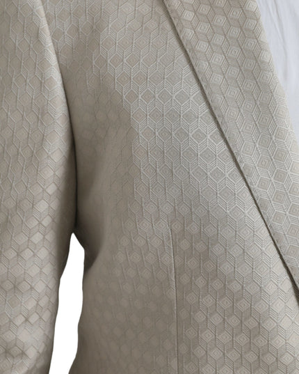 Dolce & Gabbana Beige MARTINI Single Breasted Coat Blazer