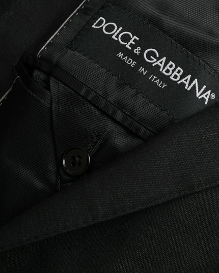 Dolce & Gabbana Black Wool Notch SingleBreasted Coat Blazer