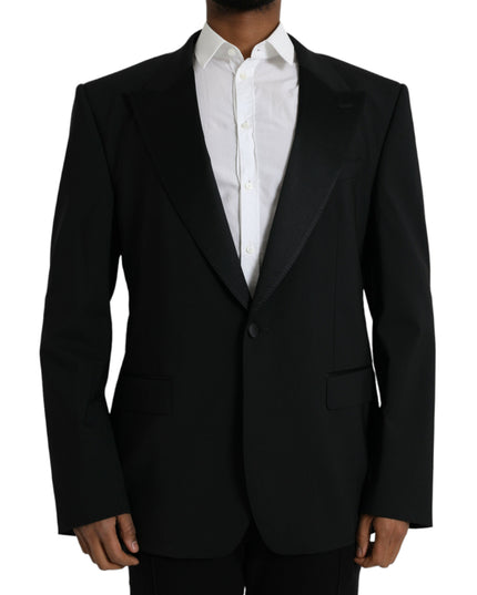Dolce & Gabbana Black SICILIA Single Breasted Coat Blazer