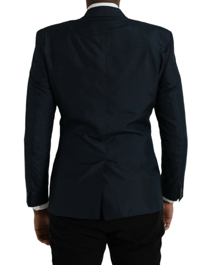 Dolce & Gabbana Blue GOLD Notch Single Breasted Coat Blazer