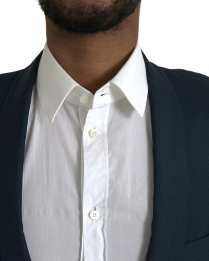 Dolce & Gabbana Blue GOLD Notch Single Breasted Coat Blazer