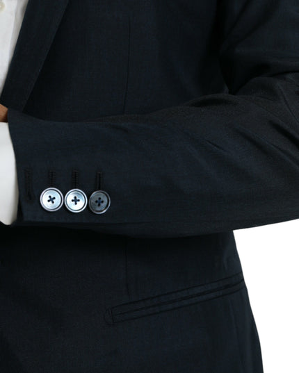 Dolce & Gabbana Blue GOLD Notch Single Breasted Coat Blazer