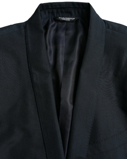 Dolce & Gabbana Blue GOLD Notch Single Breasted Coat Blazer